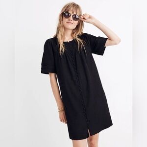 Pleated Button-Front Shift Dress by Madewell